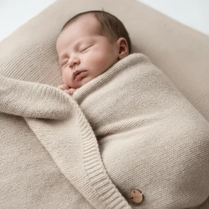 Coperta Chicco in cotone mano calda lavorato beige