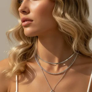 Collana Suami tre fili color argento