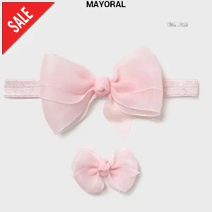 Fascia e fermaglio MAYORAL neonata rosa con fiocco