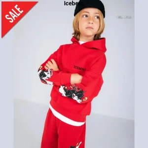 Felpa ICEBERG Daffy Duck rossa in cotone 4 anni - 16 anni