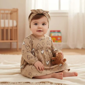 Abito e Fascia MAYORAL fantasia cuori 1 mese - 18 mesi