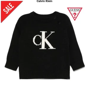 Maglioncino CALVIN KLEIN in cotone nero 3 mesi - 4anni