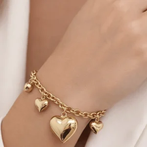 Bracciale Portofino oro con pendenti a cuore
