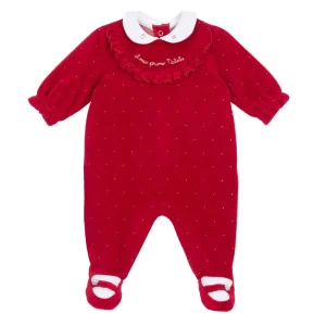 Tutina CHICCO il mio primo Natale ciniglia pois glitter