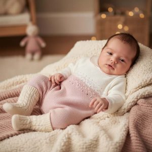 Tutina MAYORAL in tricot panna e rosa  0 mesi - 3 mesi