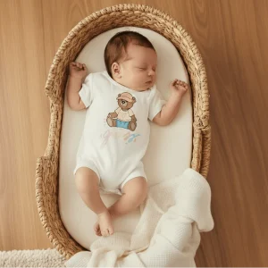 Pagliaccetto GUESS in cotone con logo a rilievo 0mesi / 6mesi