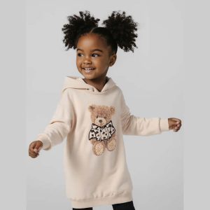Abito MAYORAL in felpa beige con stampa orso 2 anni - 10 anni