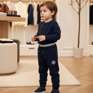 Pantalone TOMMY HILFIGER modello tuta con elastico logato in vita 12 mesi - 3 anni