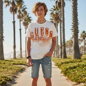 T-shirt GUESS bambino logo arancio 8 anni - 16 anni