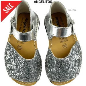 Sandali ANGELITOS chiuso sul retro glitter argento 18 - 27