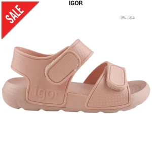 Sandali IGOR in gomma con velcro rosa  22 - 30