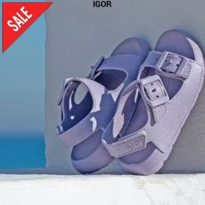 Sandali IGOR modello Maui doppia fibbia color malva 22 - 34