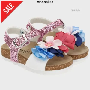Sandali MONNALISA per bambina con fiori applicati dal 25 al 35