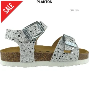 Sandali PLAKTON glitter bianco e argento 24 - 35