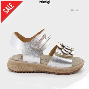 Sandali PRIMIGI argento con fiore dal 20 al 28