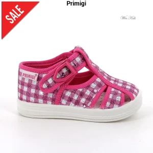 Sandali PRIMIGI primi passi modello ragnetto in tessuto a fantasia fuxia 19 - 26