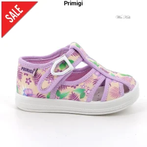 Sandali PRIMIGI primi passi modello ragnetto in tessuto a fantasia lilla 19 - 26