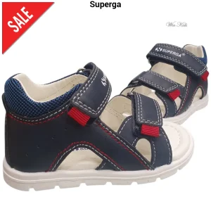 Sandali Superga primi passi blu chiusura con velcro 20 - 25