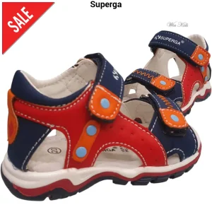 Sandali Superga primi passi multi blu chiusura con velcro 20 - 25