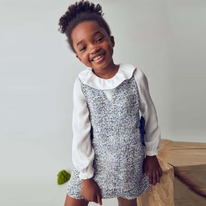 Abito MAYORAL scamiciato con finta camicia blu 2 anni - 10 anni