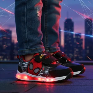 Scarpe SPIDER MAN nera con luci dal 24 al 31