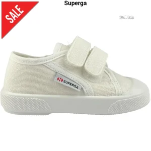 Scarpe SUPERGA doppio srtretch bianca per bambini in cotone 22 - 29