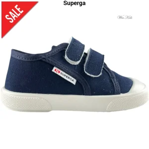 Scarpe SUPERGA doppio srtretch blu per bambini in cotone 22 - 29