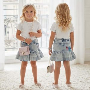 Gonna Monnalisa tema stitch in jeans 2 anni - 10 anni