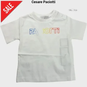 T-shirt CESARE PACIOTTI baby kids e junior bianco logo multicolore 6 mesi - 16 anni