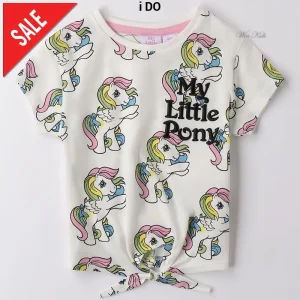 T-shirt I DO per bambina bianca con stampa unicorno dalla 3anni fino alla 9anni