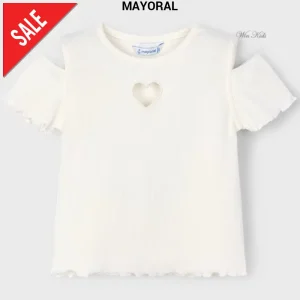 T-shirt MAYORAL con cuoricino panna 2 anni - 10 anni