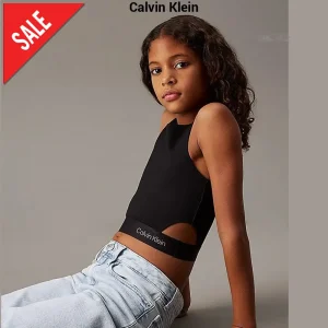 Top CALVIN KLEIN nero con logo Girl