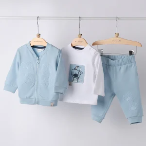 Tuta e T-shirt i DO per bambino azzurra estiva dalla 3mesi alla 24mesi