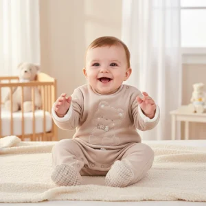 Tutina CHICCO in ciniglia neonato beige orsetto