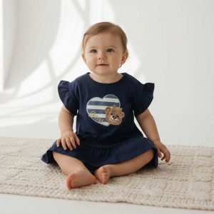 Abito GUESS blu con orsetta con coulotte abbinata 0/3 mesi - 24 mesi