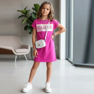 Abito GUESS fuxia con logo arcobaleno 8 anni - 16 anni