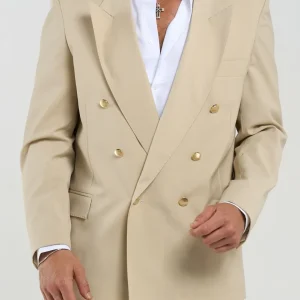 Giacca con Bottoni Oro Vaniglia Havana