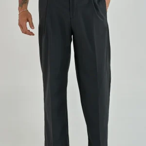 Pantalone Fondo Ampio Senza Piega Nero Milano