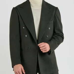 Giacca Jocket in Flanella Spigata Verde Aspen