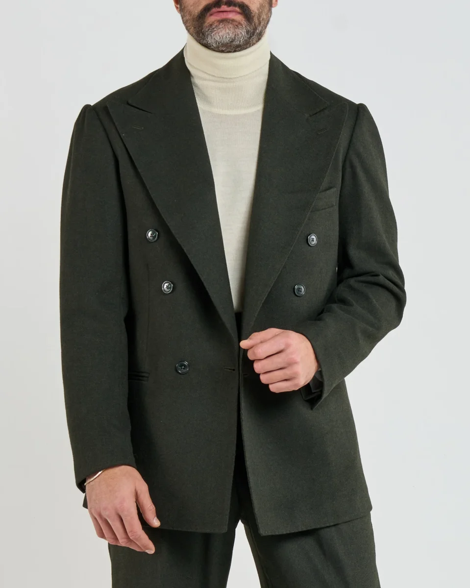 Giacca Jocket in Flanella Spigata Verde Aspen - immagine 2