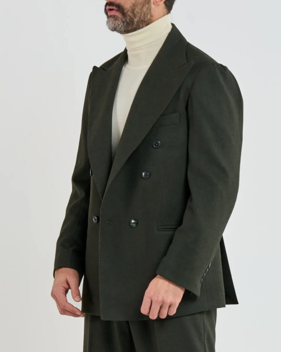 Giacca Jocket in Flanella Spigata Verde Aspen - immagine 3