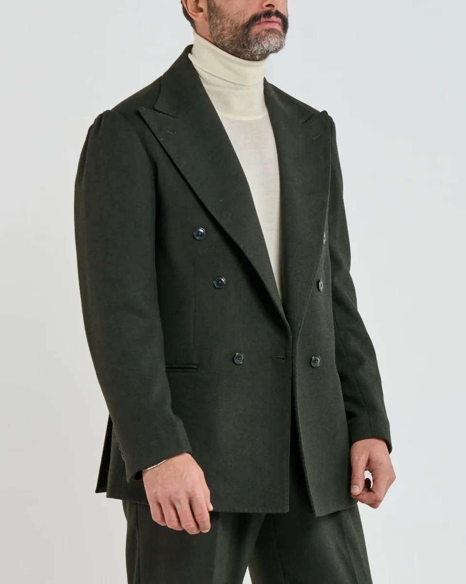 Giacca Jocket in Flanella Spigata Verde Aspen - immagine 4