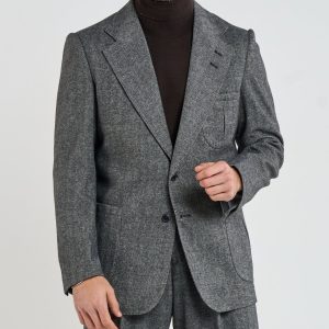 Giacca da Caccia Monopetto Spigato Grigio Madonna Di Campiglio