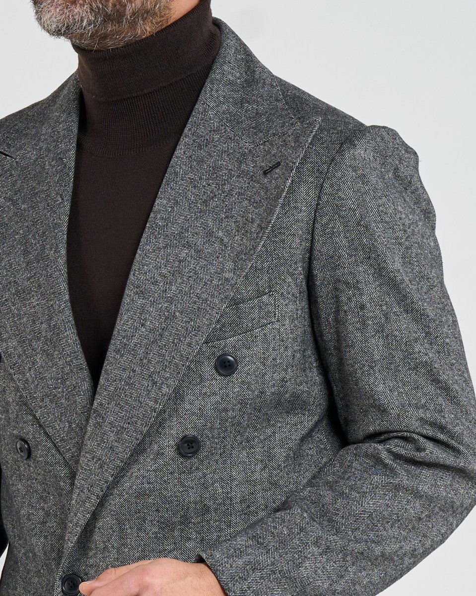 Giacca Jocket in Flanella Spigato Grigio Madonna Di Campiglio - immagine 6