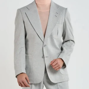 Giacca da Caccia Monopetto Flanella Grigio Chamonix