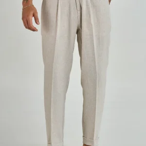 Pantalone Biforcato in Lino Naturale