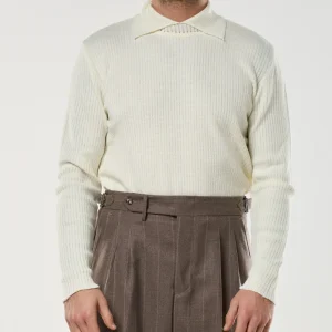 Maglia Collar Twist Panna