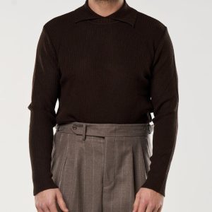 Maglia Collar Twist Moro