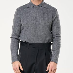 Maglia Collar Twist Grigia