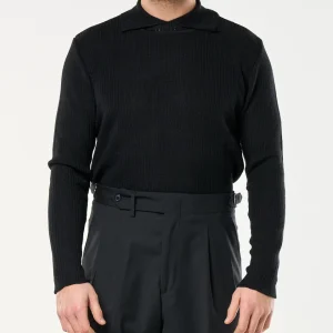 Maglia Collar Twist Nera